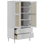 Casa si Gradina - Mobilier - Dulapuri si sifoniere - Sifoniere - Sifonier SENJA, aspect ratan alb, 90x55x175 cm, lemn masiv pin - Infinity.ro