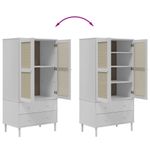 Casa si Gradina - Mobilier - Dulapuri si sifoniere - Sifoniere - Sifonier SENJA, aspect ratan alb, 90x55x175 cm, lemn masiv pin - Infinity.ro
