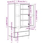 Casa si Gradina - Mobilier - Dulapuri si sifoniere - Sifoniere - Sifonier SENJA, aspect ratan alb, 90x55x175 cm, lemn masiv pin - Infinity.ro