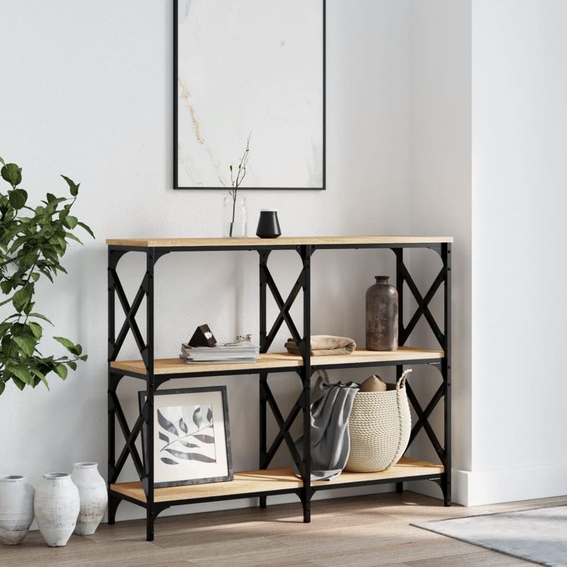 Casa si Gradina - Mobilier - Comode si corpuri - Console - Masuta consola, stejar sonoma, 100x28x80,5 cm, lemn prelucrat - Infinity.ro
