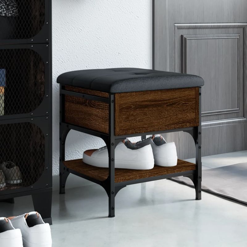 Casa si Gradina - Mobilier - Organizare si depozitare - Bancute - Banca de pantofi, stejar maro, 42x42x45 cm, lemn prelucrat - Infinity.ro