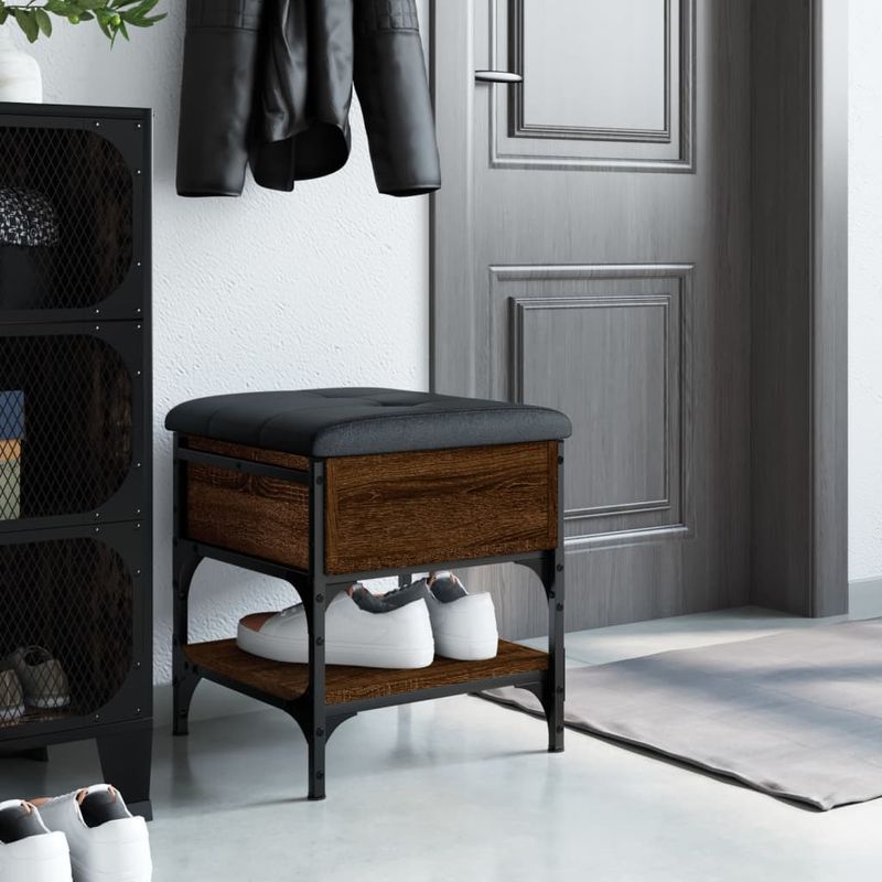 Casa si Gradina - Mobilier - Organizare si depozitare - Bancute - Banca de pantofi, stejar maro, 42x42x45 cm, lemn prelucrat - Infinity.ro