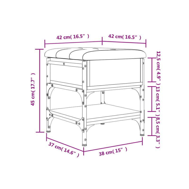 Casa si Gradina - Mobilier - Organizare si depozitare - Bancute - Banca de pantofi, stejar maro, 42x42x45 cm, lemn prelucrat - Infinity.ro