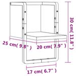 Casa si Gradina - Mobilier - Biblioteci si rafturi - Rafturi - Raft de perete cu bara, gri sonoma, 20x25x30 cm - Infinity.ro