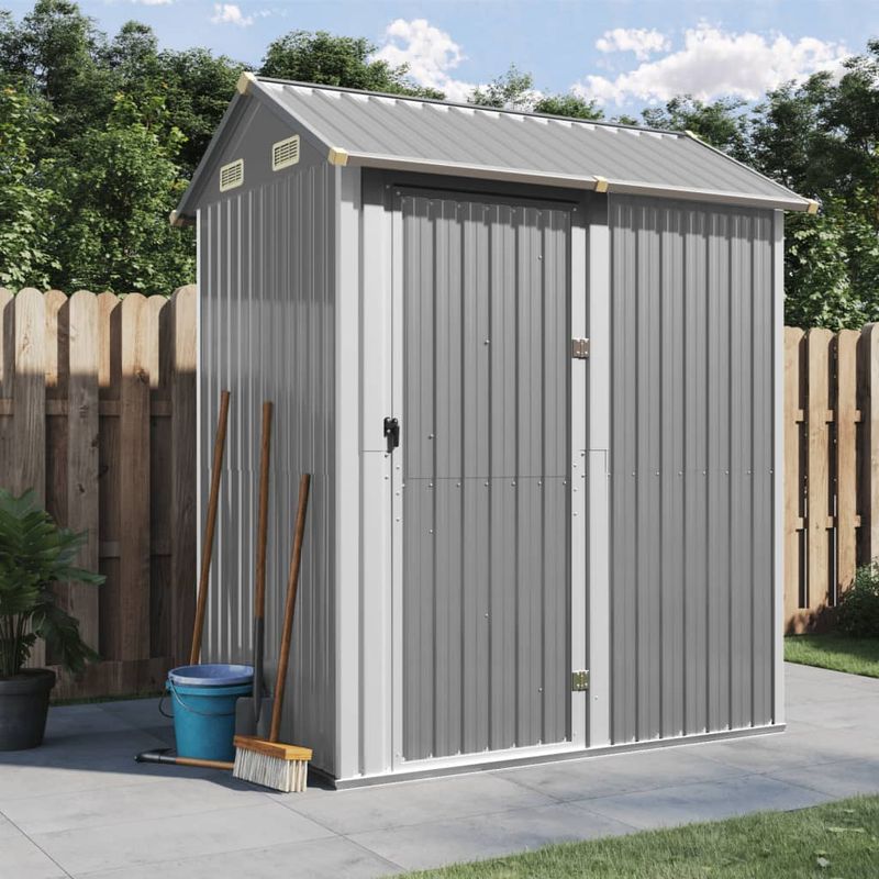 Casa si Gradina - Gradina si terasa - Casute de gradina - Sopron de gradina, gri deschis, 192x152,5x237cm otel galvanizat - Infinity.ro