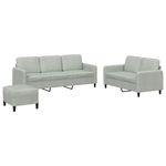 Casa si Gradina - Mobilier - Seturi de mobilier - Seturi living - Set de canapele, 3 piese, gri deschis, catifea - Infinity.ro