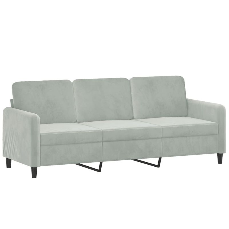 Casa si Gradina - Mobilier - Seturi de mobilier - Seturi living - Set de canapele, 3 piese, gri deschis, catifea - Infinity.ro