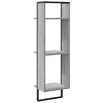 Casa si Gradina - Mobilier - Biblioteci si rafturi - Rafturi - Raft cu 3 niveluri, gri sonoma, 30x25x100 cm, lemn prelucrat - Infinity.ro