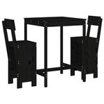 Casa si Gradina - Gradina si terasa - Mobilier exterior - Seturi mobila gradina - Set bar de gradina, 3 piese, negru, lemn masiv de pin - Infinity.ro