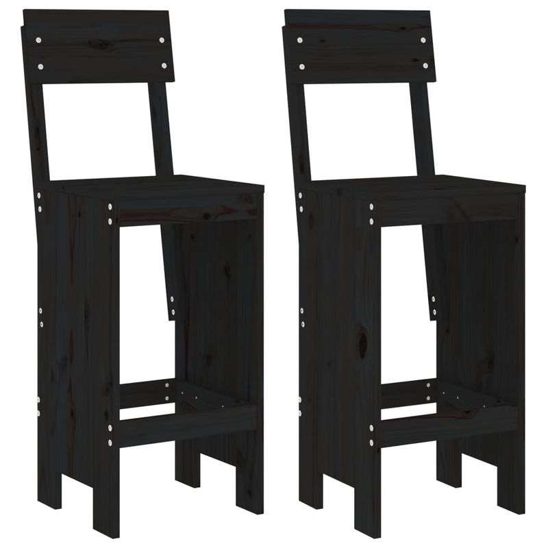 Casa si Gradina - Gradina si terasa - Mobilier exterior - Seturi mobila gradina - Set bar de gradina, 3 piese, negru, lemn masiv de pin - Infinity.ro