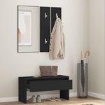 Casa si Gradina - Mobilier - Organizare si depozitare - Bancute - Set de mobilier pentru hol, negru, lemn prelucrat - Infinity.ro