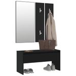 Casa si Gradina - Mobilier - Organizare si depozitare - Bancute - Set de mobilier pentru hol, negru, lemn prelucrat - Infinity.ro