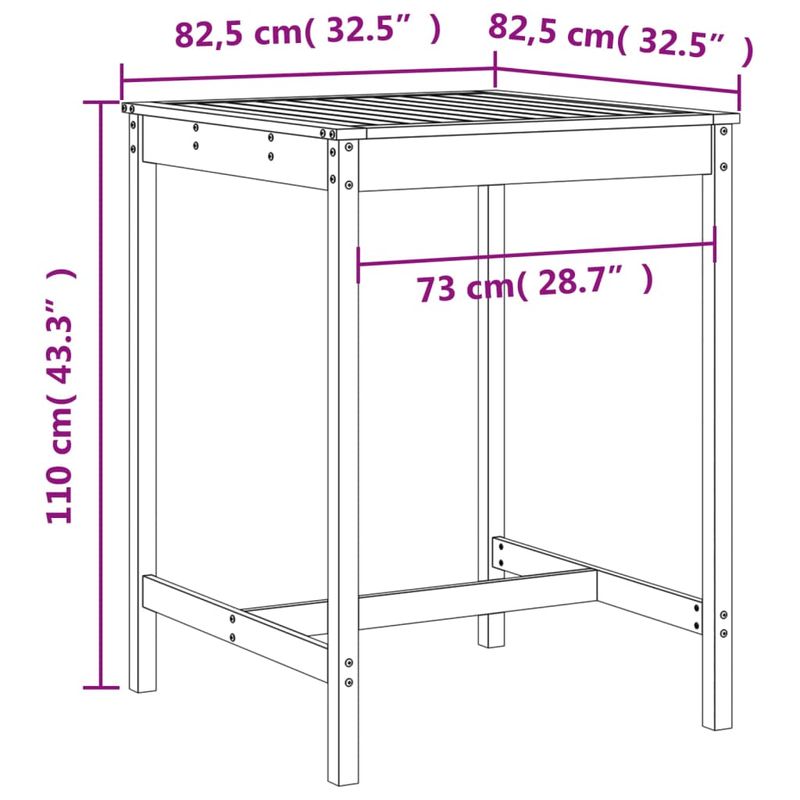 Casa si Gradina - Gradina si terasa - Mobilier exterior - Seturi mobila gradina - Set bar de gradina, 3 piese, negru, lemn masiv de pin - Infinity.ro