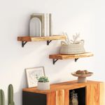 Casa si Gradina - Mobilier - Biblioteci si rafturi - Rafturi - Raft perete 60x30x3,8 cm dreptunghiular lemn acacia margine vie - Infinity.ro