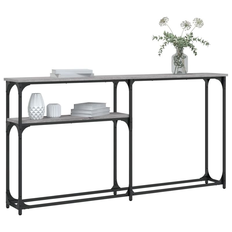 Casa si Gradina - Mobilier - Comode si corpuri - Console - Masuta consola, gri sonoma, 145x22,5x75 cm, lemn prelucrat - Infinity.ro
