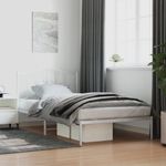 Casa si Gradina - Mobilier - Paturi si accesorii - Paturi - Cadru de pat din metal cu tablie, alb, 100x200 cm - Infinity.ro