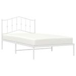 Casa si Gradina - Mobilier - Paturi si accesorii - Paturi - Cadru de pat din metal cu tablie, alb, 100x200 cm - Infinity.ro