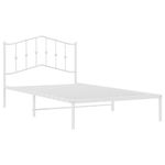 Casa si Gradina - Mobilier - Paturi si accesorii - Paturi - Cadru de pat din metal cu tablie, alb, 100x200 cm - Infinity.ro