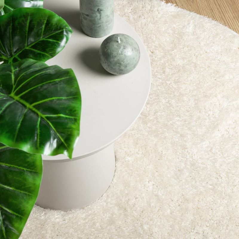 Casa si Gradina - Textile si covoare - Covoare - Covoare casa - Covor ISTAN, cu fire inalte, aspect lucios, crem, Ø 160 cm - Infinity.ro