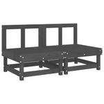 Casa si Gradina - Gradina si terasa - Mobilier exterior - Canapele si fotolii gradina - Canapele de mijloc pentru gradina, 2 buc., gri, lemn masiv pin - Infinity.ro