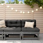 Casa si Gradina - Gradina si terasa - Mobilier exterior - Canapele si fotolii gradina - Canapele de mijloc pentru gradina, 2 buc., gri, lemn masiv pin - Infinity.ro