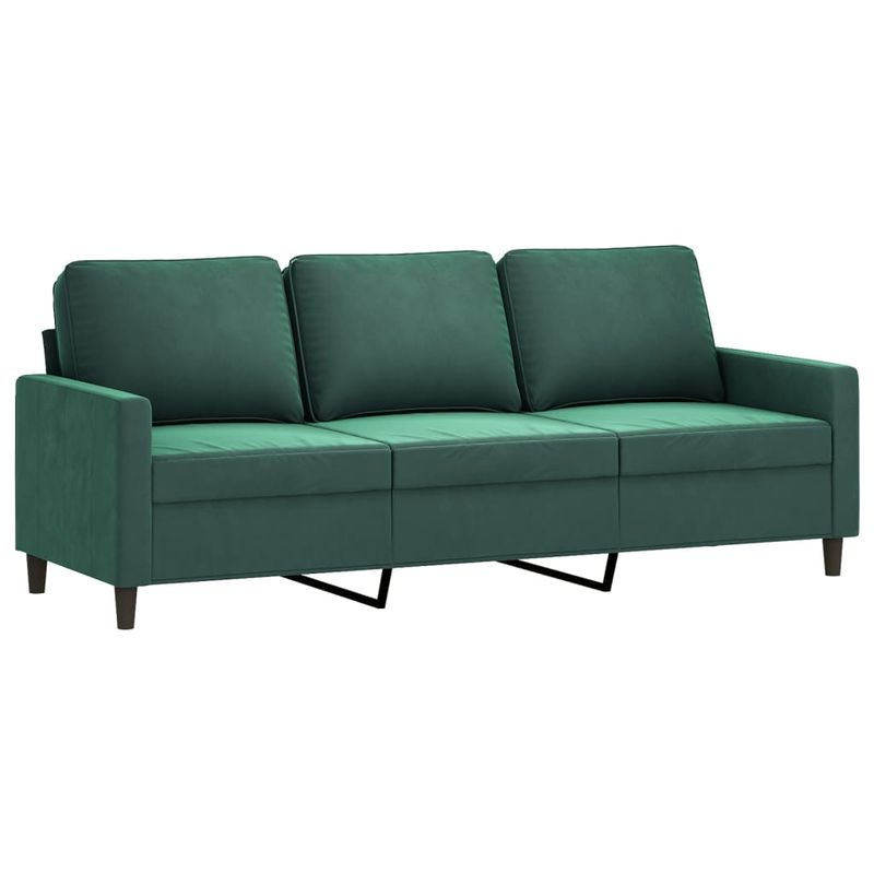 Casa si Gradina - Mobilier - Canapele si coltare - Canapele - Canapea cu 3 locuri, verde inchis, 180 cm, catifea - Infinity.ro
