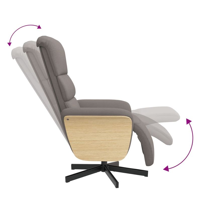 Casa si Gradina - Mobilier - Scaune si fotolii - Fotolii - Fotoliu rabatabil cu suport de picioare, gri taupe, textil - Infinity.ro