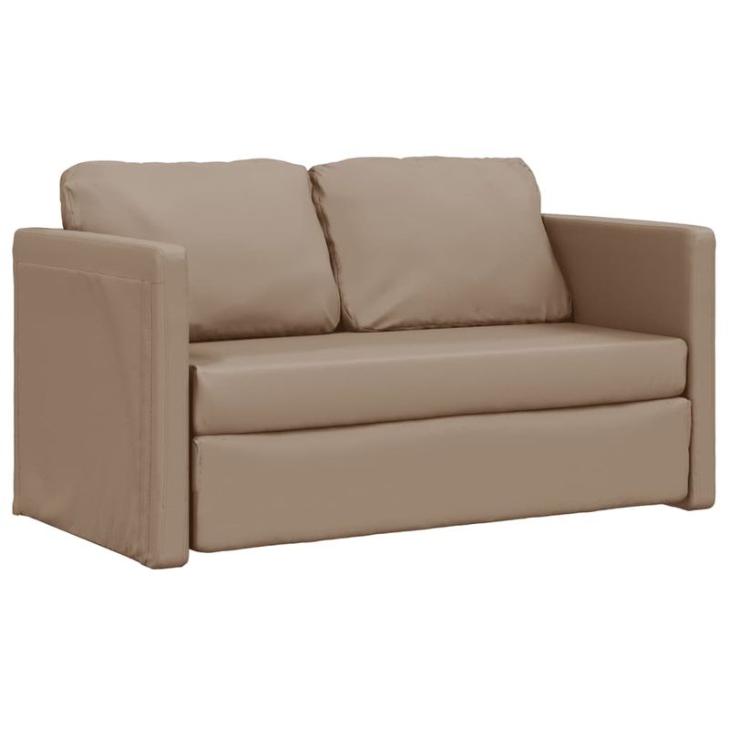 Casa si Gradina - Mobilier - Canapele si coltare - Canapele - Canapea extensibila 2 in 1, cappuccino, 112x174x55 cm piele eco - Infinity.ro