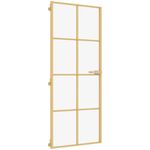 Casa si Gradina - Constructii - Usi interior, exterior si garaj - Usi garaj - Usa interioara Slim auriu 93x201,5cm sticla securizata/aluminiu, auriu și mat, model 4x2 grilaje - Infinity.ro