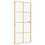 Casa si Gradina - Constructii - Usi interior, exterior si garaj - Usi garaj - Usa interioara Slim auriu 93x201,5cm sticla securizata/aluminiu, auriu și mat, model 4x2 grilaje - Infinity.ro