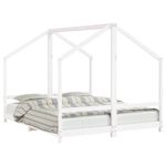 Casa si Gradina - Mobilier - Mobilier copii - Patuturi copii - Cadru de pat pentru copii, alb, 2x(80x200)cm, lemn masiv de pin - Infinity.ro
