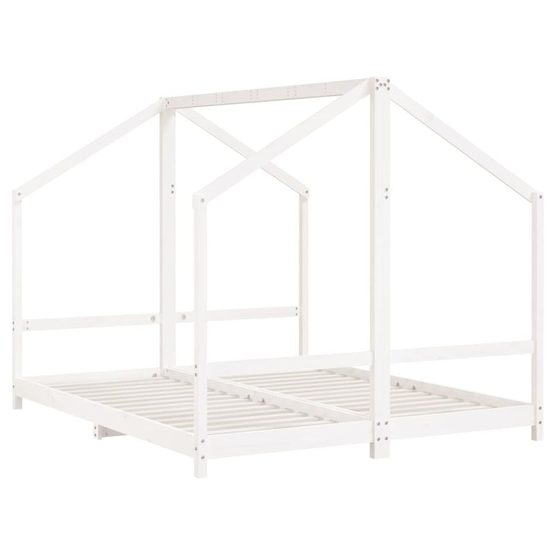 Casa si Gradina - Mobilier - Mobilier copii - Patuturi copii - Cadru de pat pentru copii, alb, 2x(80x200)cm, lemn masiv de pin - Infinity.ro