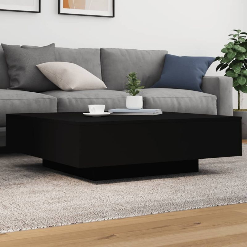Casa si Gradina - Mobilier - Mese si birouri - Masute de cafea - Masuta de cafea cu lumini LED, negru, 100x100x31 cm - Infinity.ro