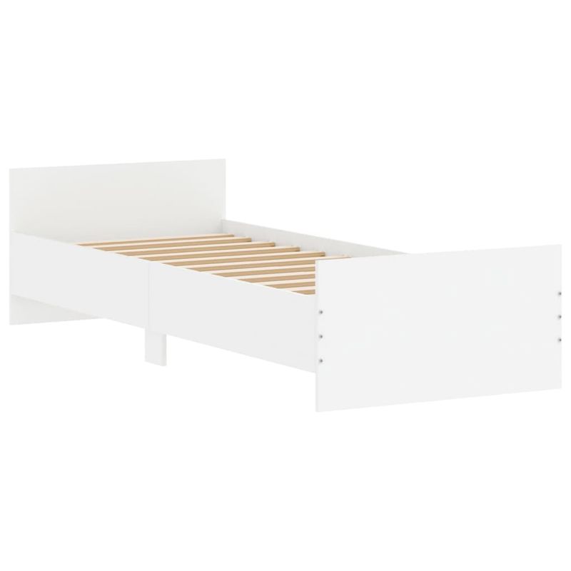 Casa si Gradina - Mobilier - Paturi si accesorii - Paturi - Cadru de pat mic single, alb, 75x190 cm, lemn prelucrat - Infinity.ro