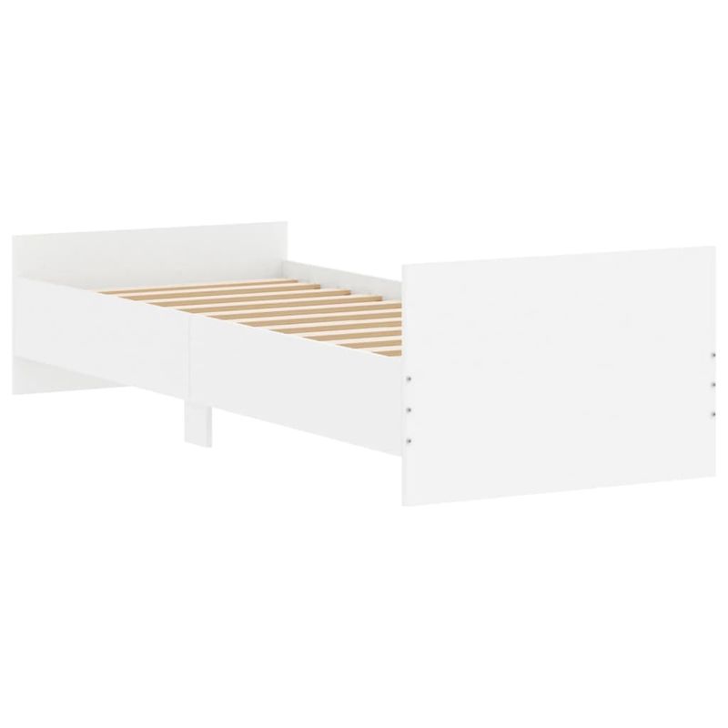 Casa si Gradina - Mobilier - Paturi si accesorii - Paturi - Cadru de pat mic single, alb, 75x190 cm, lemn prelucrat - Infinity.ro