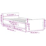 Casa si Gradina - Mobilier - Paturi si accesorii - Paturi - Cadru de pat mic single, alb, 75x190 cm, lemn prelucrat - Infinity.ro
