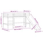 Casa si Gradina - Mobilier - Paturi si accesorii - Paturi - Pat pentru copii cu tobogan, negru, 80x200 cm, lemn masiv pin - Infinity.ro