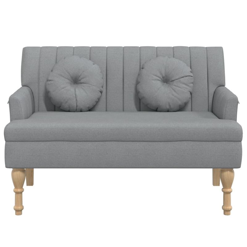 Casa si Gradina - Mobilier - Canapele si coltare - Banchete - Bancheta cu perne, gri deschis, 113x64,5x75,5 cm, textil - Infinity.ro