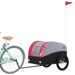 Sport si Outdoor - Ciclism - Accesorii pentru biciclete - Remorci biciclete - Remorca pentru biciclete, negru și rosu, 45 kg, fier, mărime 133x68x68 cm - Infinity.ro