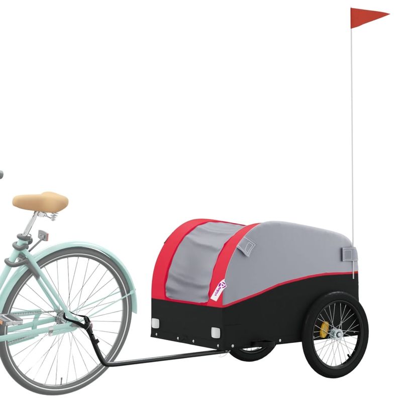 Sport si Outdoor - Ciclism - Accesorii pentru biciclete - Remorci biciclete - Remorca pentru biciclete, negru și rosu, 45 kg, fier, mărime 133x68x68 cm - Infinity.ro