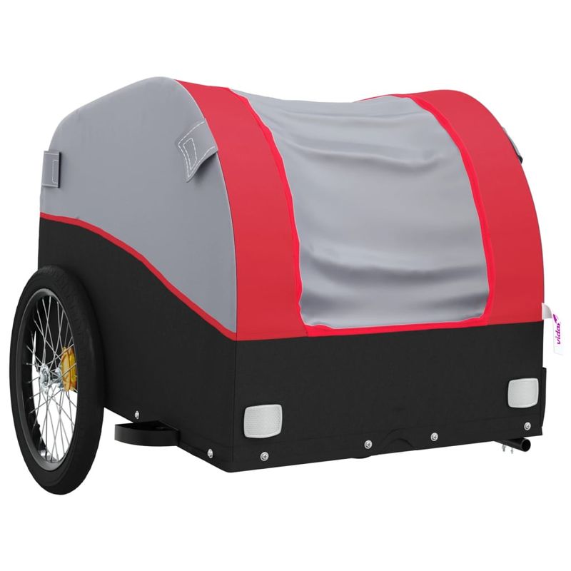 Sport si Outdoor - Ciclism - Accesorii pentru biciclete - Remorci biciclete - Remorca pentru biciclete, negru și rosu, 45 kg, fier, mărime 133x68x68 cm - Infinity.ro