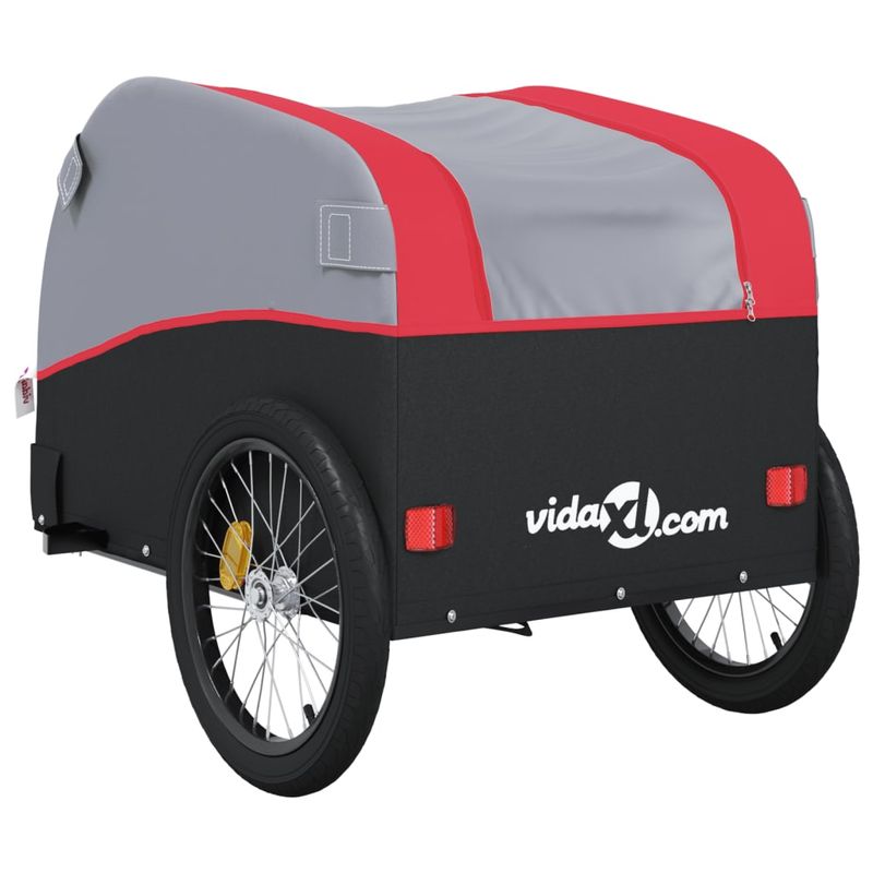 Sport si Outdoor - Ciclism - Accesorii pentru biciclete - Remorci biciclete - Remorca pentru biciclete, negru și rosu, 45 kg, fier, mărime 133x68x68 cm - Infinity.ro