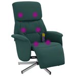Ingrijire personala si Cosmetice - Sanatate si wellness - Articole wellness - Fotolii de masaj - Fotoliu masaj rabatabil cu suport picioare verde inchis textil - Infinity.ro