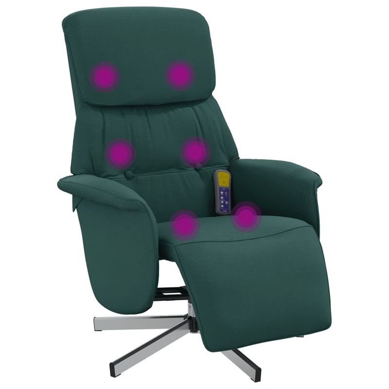 Ingrijire personala si Cosmetice - Sanatate si wellness - Articole wellness - Fotolii de masaj - Fotoliu masaj rabatabil cu suport picioare verde inchis textil - Infinity.ro
