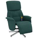 Ingrijire personala si Cosmetice - Sanatate si wellness - Articole wellness - Fotolii de masaj - Fotoliu masaj rabatabil cu suport picioare verde inchis textil - Infinity.ro