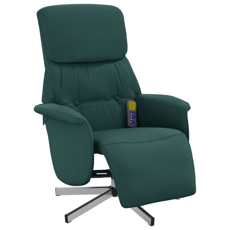 Ingrijire personala si Cosmetice - Sanatate si wellness - Articole wellness - Fotolii de masaj - Fotoliu masaj rabatabil cu suport picioare verde inchis textil - Infinity.ro