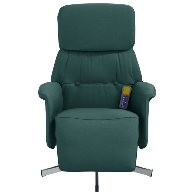 Ingrijire personala si Cosmetice - Sanatate si wellness - Articole wellness - Fotolii de masaj - Fotoliu masaj rabatabil cu suport picioare verde inchis textil - Infinity.ro
