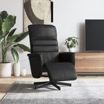 Casa si Gradina - Mobilier - Scaune si fotolii - Fotolii - Fotoliu rabatabil cu suport de picioare, negru, piele ecologica - Infinity.ro