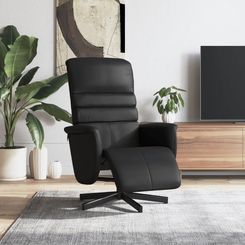 Casa si Gradina - Mobilier - Scaune si fotolii - Fotolii - Fotoliu rabatabil cu suport de picioare, negru, piele ecologica - Infinity.ro