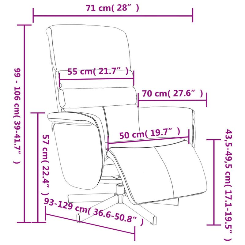 Casa si Gradina - Mobilier - Scaune si fotolii - Fotolii - Fotoliu rabatabil cu suport de picioare, negru, piele ecologica - Infinity.ro
